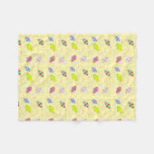 Colourful Buzzy Bee Fleece Deken (Voorkant (Horizontaal))