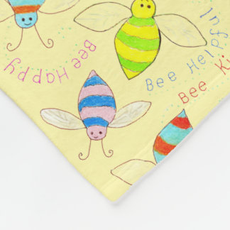 Colourful Buzzy Bee Fleece Deken