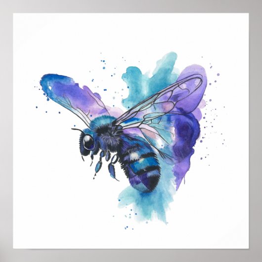 Colourful cat watercolor artwork poster (Voorkant)