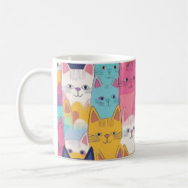 Colourful Cats Mug – Playful Feline Pop Art Koffiemok