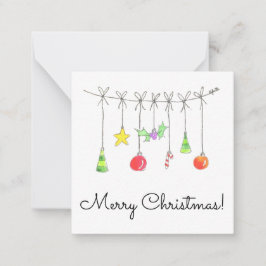 Colourful Christmas Ornaments Notitiekaartje