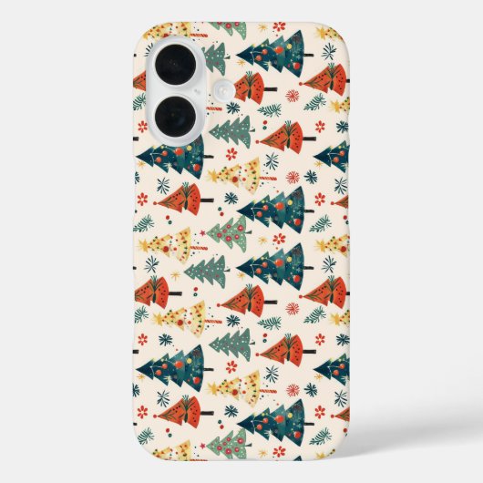 Colourful Christmas Pine Trees Seamless Pattern Case-Mate iPhone Case (Achterkant)
