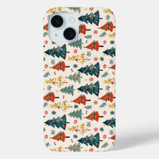 Colourful Christmas Pine Trees Seamless Pattern