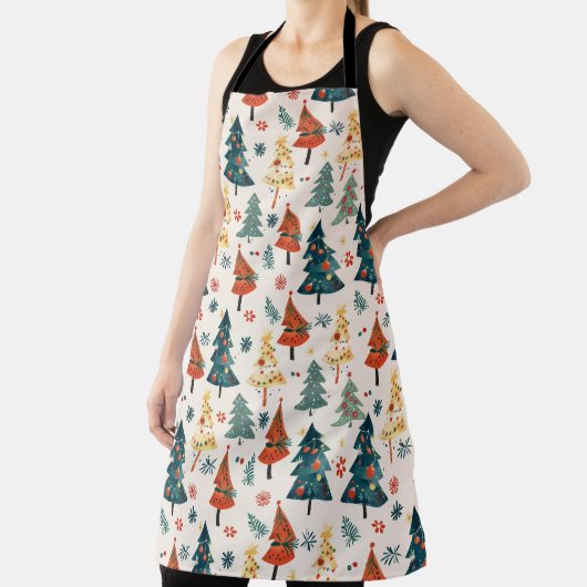 Colourful Christmas Pine Trees Seamless Pattern Schort (Insitu)