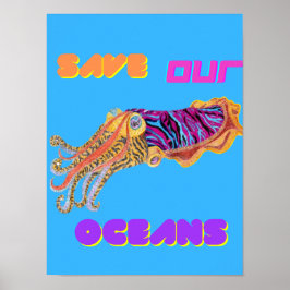 Colourful Cuttlefish Poster
