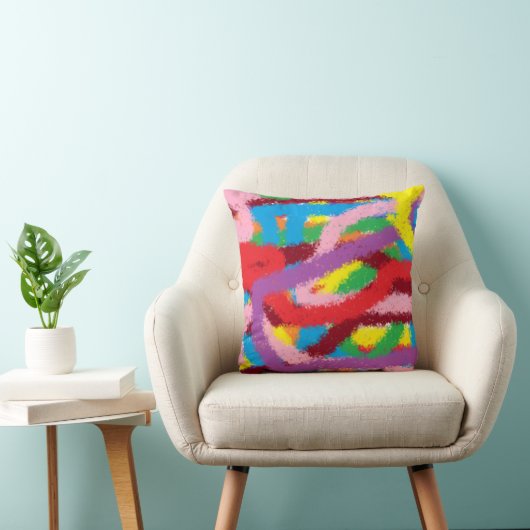 Colourful drawn pillow for Childreen's room Kussen (Stoel)