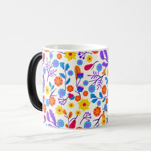 Colourful Exotic Floral Pattern-23146 Magische Mok (Voorkant links)