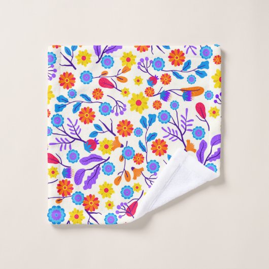 Colourful Exotic Floral Pattern-23146 Washandje (Wasdoekje)