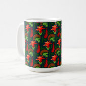 Colourful Exotic Flowers Leaves Pattern-23187 Koffiemok (Voorkant links)