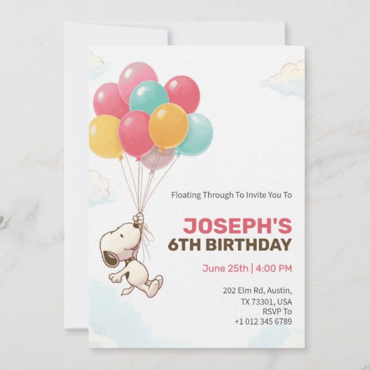 Colourful Festive theme birthday invitation card (Devant)
