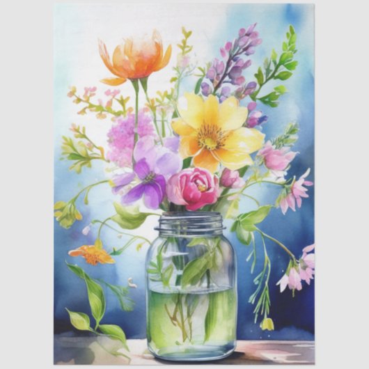 Colourful Flower Tissue Paper Tissuepapier (Voorkant)