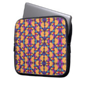 Colourful genetic pattern laptop sleeve (Voorkant Links)