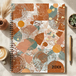 Colourful geometric contemporary  abstract spiral notitieboek