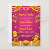 Colourful Jaggo night Invitation Card (Devant)