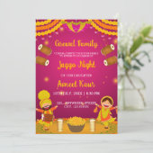 Colourful Jaggo night Invitation Card Kaart (Staand voorkant)
