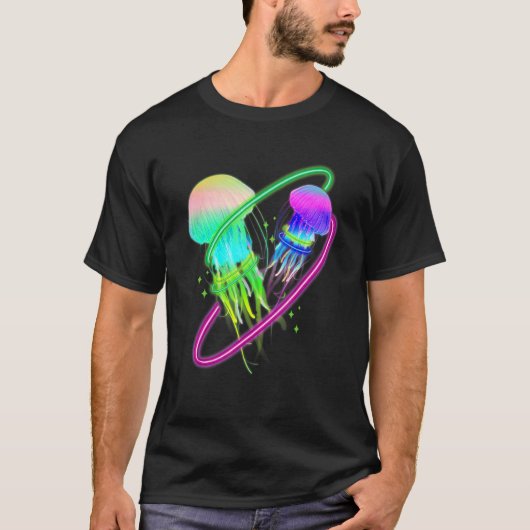 Colourful jellyfish for biologists sea creatures t-shirt (Voorkant)