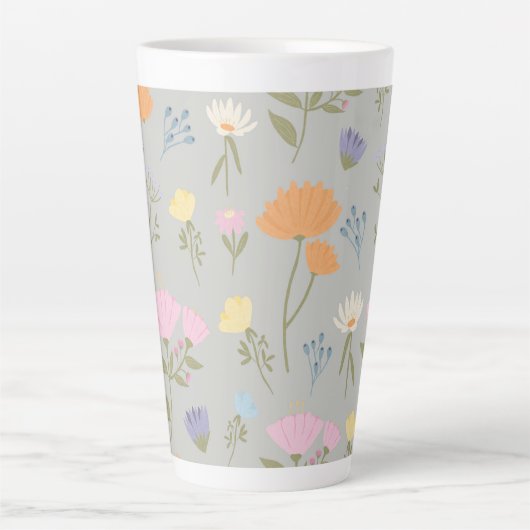 Colourful meadow on grey latte mok (Voorkant)