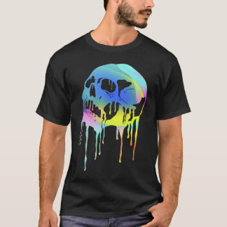 Colourful melting skull for Halloween or Day of th T-shirt