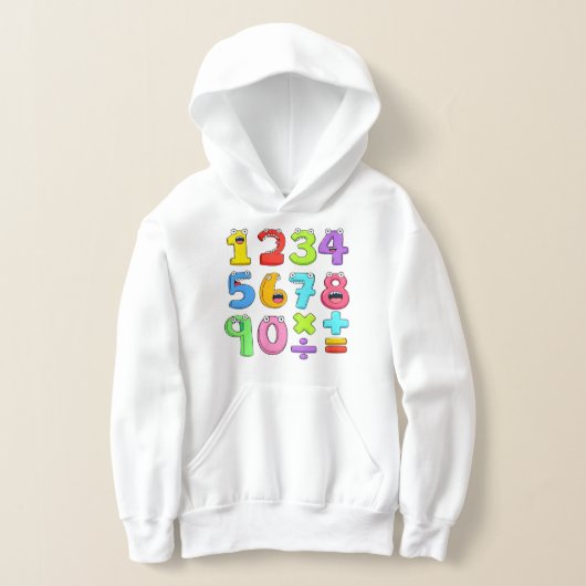 Colourful Numbers Maths Hoodie for Kids (Poser)