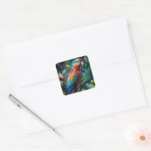 Colourful Parrot Vierkante Sticker (Envelop)