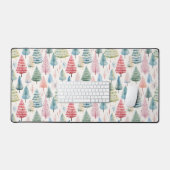 Colourful Pastel Christmas Pine Trees Pattern (Clavier et souris)