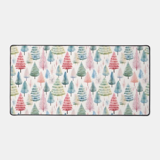 Colourful Pastel Christmas Pine Trees Pattern (Recto)