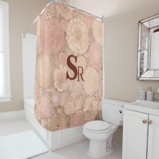 Colourful pastel floral Shower Curtain Douchegordijn