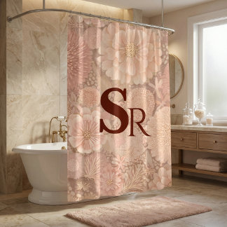 Colourful pastel floral Shower Curtain Douchegordijn