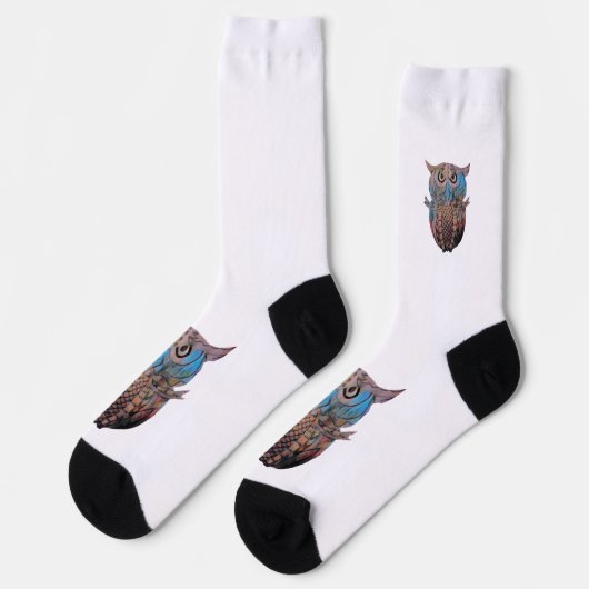 Colourful Quirky Owl Socks Sokken (Links)