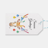 Colourful Reindeer Cadeaulabel (Voorkant (Horizontaal))