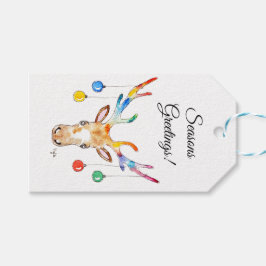 Colourful Reindeer Cadeaulabel
