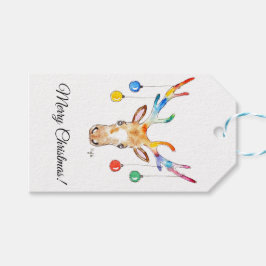 Colourful Reindeer Cadeaulabel