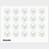 Colourful Reindeer Ronde Sticker (Vel)