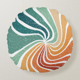 Colourful Retro Patterned Style Rond Kussen