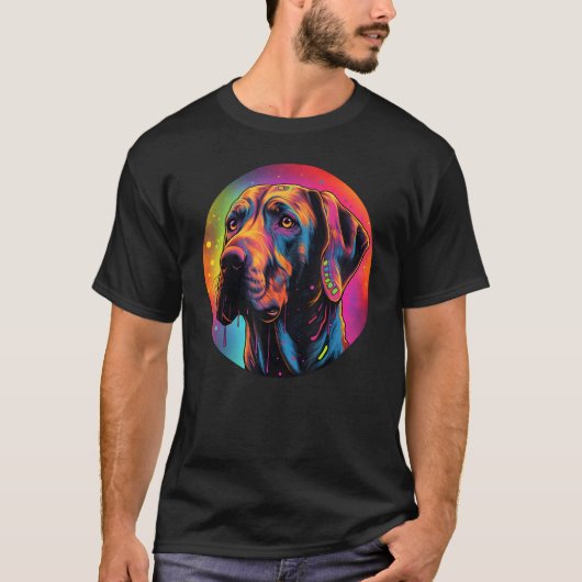 Colourful Rhodesian Ridgeback Dog Dad Mom Graffity T-shirt (Voorkant)