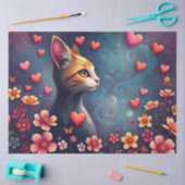 Colourful Romantic Cats Tissue Paper Tissuepapier (Craft)