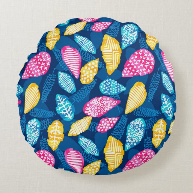 Colourful Round Pillow Rond Kussen (Voorkant)