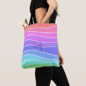 Colourful Stripes Gradient Tote Bag (De près)