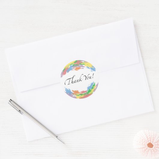 Colourful Thank You Sticker (Enveloppe)