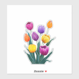 Colourful Tulips Sticker