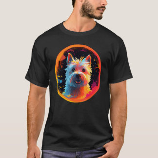 Colourful West Highland White Terrier Dog Dad Mom  T-shirt