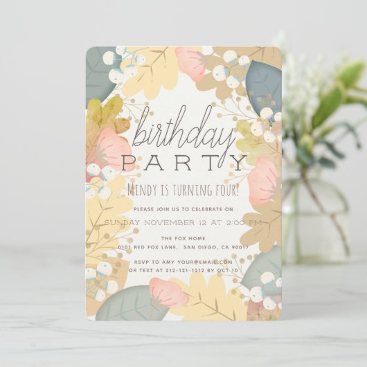 Colours d'automne Feuillage floral Invitation d'an (Debout devant)