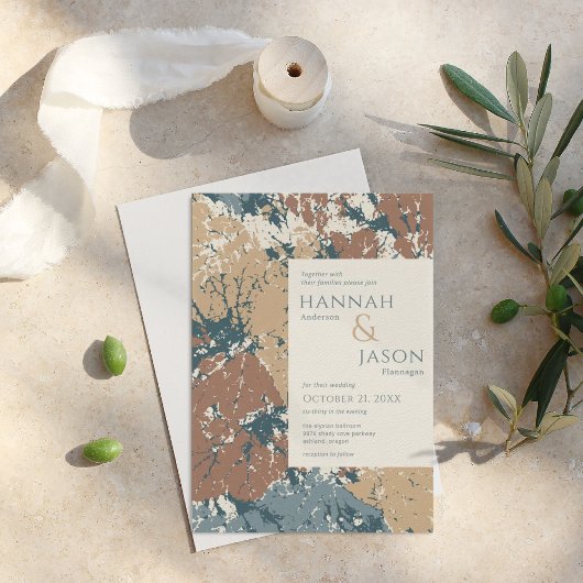 Colours d'automne Feuilles bio Invitation Abstrait