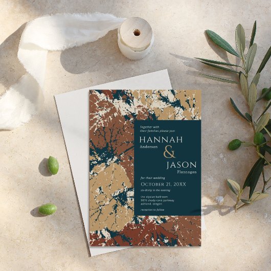 Colours d'automne Organique Invitation Feuilles Ab