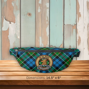 Colquhoun Clan Crest over Tartan Heuptasje