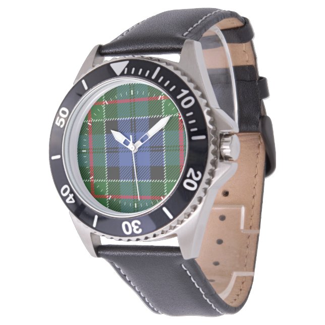 Colquhoun Clan Tartan Horloge (Gekanteld)