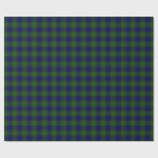 Colquhoun tartan blauw groen cadeaupapier (Vlak)