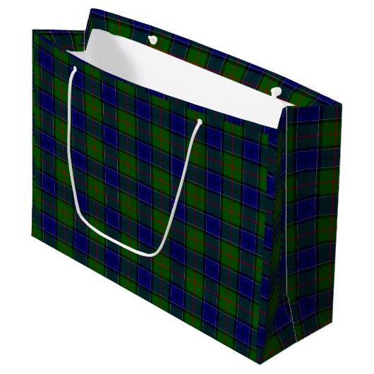 Colquhoun tartan blauw groen large cadeautasje (Voorkant Gekanteld)
