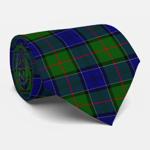 Colquhoun tartan blauw groen stropdas