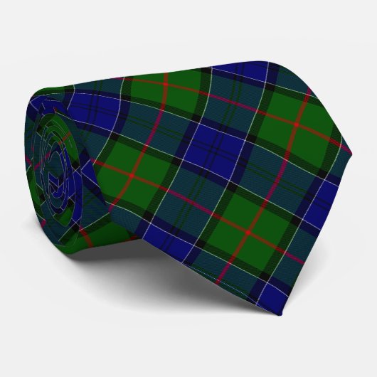 Colquhoun tartan blauw groen stropdas (Opgerold)